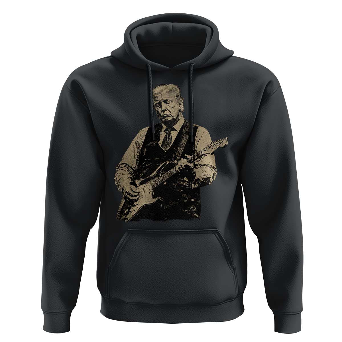 US Nation's Leader Playing Electic Rock Guitar Retro Vintage Hoodie