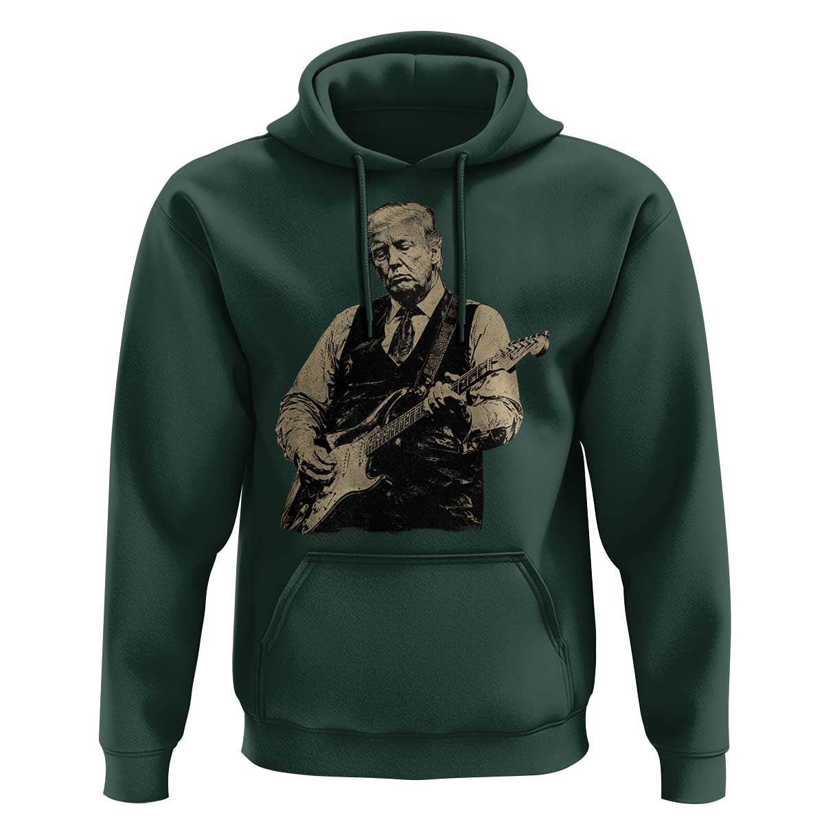 US Nation's Leader Playing Electic Rock Guitar Retro Vintage Hoodie