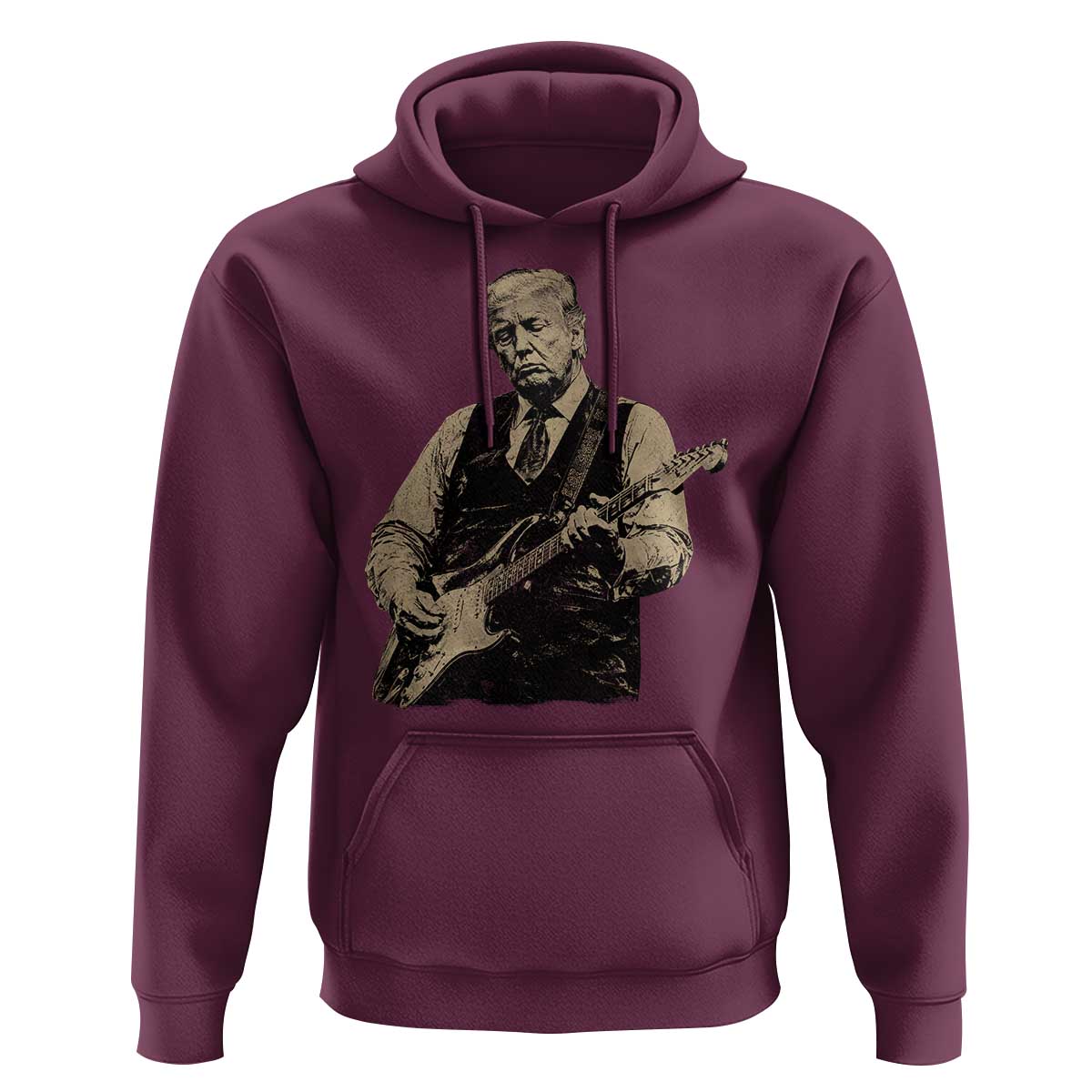 US Nation's Leader Playing Electic Rock Guitar Retro Vintage Hoodie