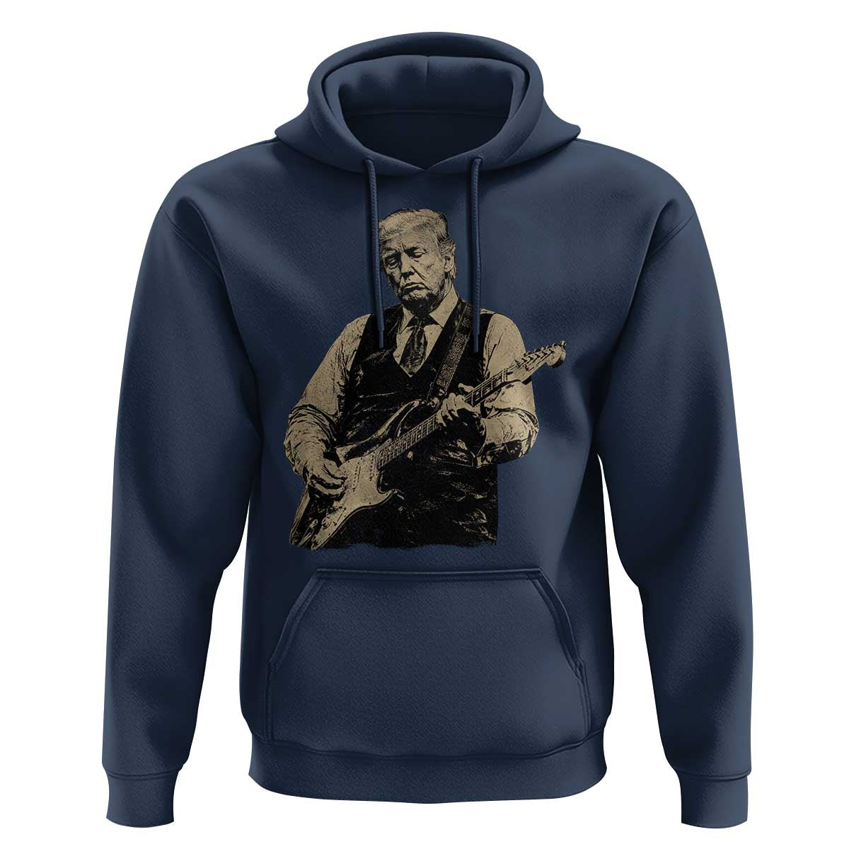 US Nation's Leader Playing Electic Rock Guitar Retro Vintage Hoodie