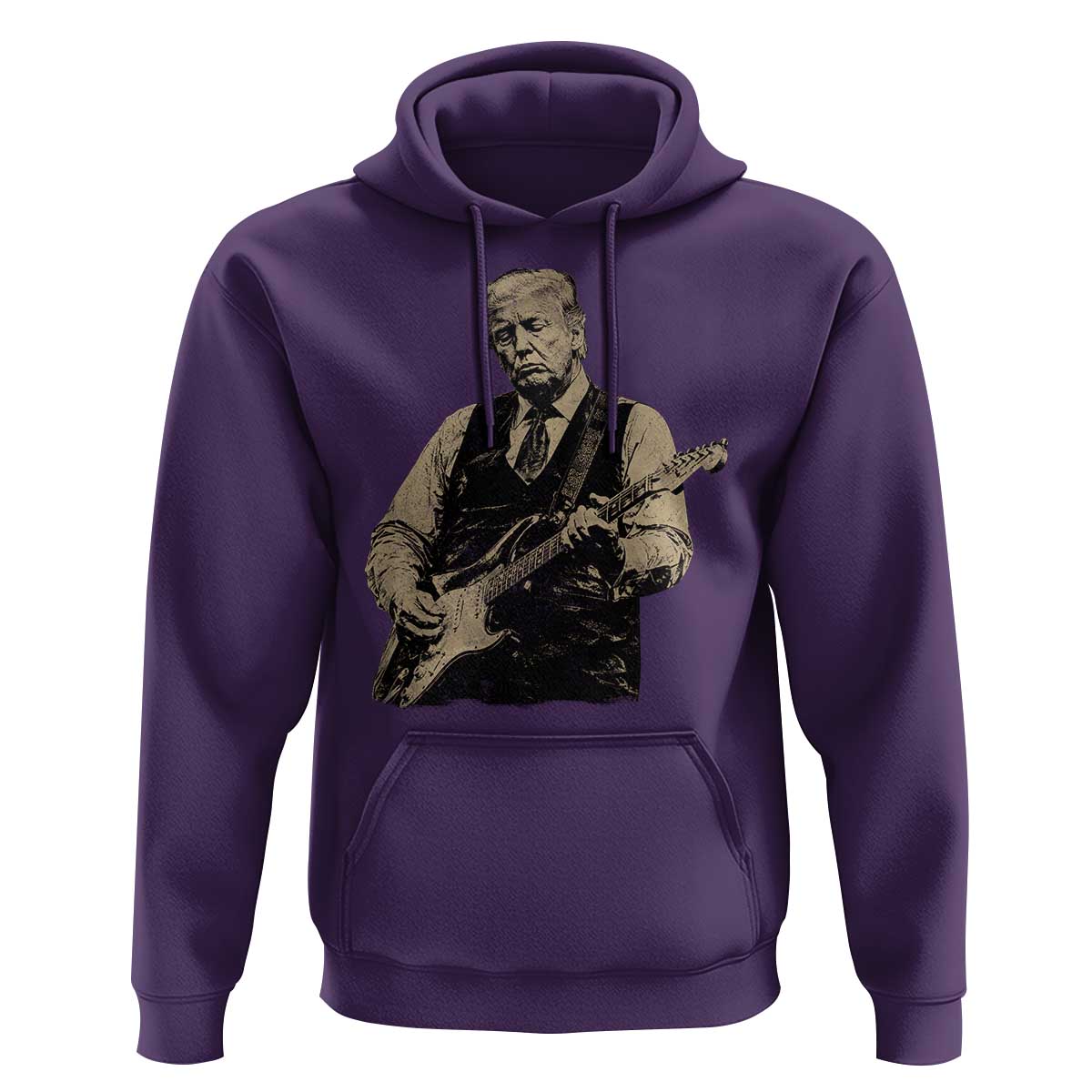 US Nation's Leader Playing Electic Rock Guitar Retro Vintage Hoodie