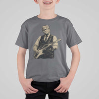 US Nation's Leader Playing Electic Rock Guitar Retro Vintage T Shirt For Kid