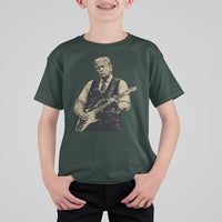 US Nation's Leader Playing Electic Rock Guitar Retro Vintage T Shirt For Kid
