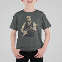 US Nation's Leader Playing Electic Rock Guitar Retro Vintage T Shirt For Kid