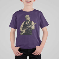 US Nation's Leader Playing Electic Rock Guitar Retro Vintage T Shirt For Kid