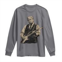 US Nation's Leader Playing Electic Rock Guitar Retro Vintage Long Sleeve Shirt