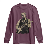 US Nation's Leader Playing Electic Rock Guitar Retro Vintage Long Sleeve Shirt