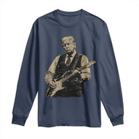 US Nation's Leader Playing Electic Rock Guitar Retro Vintage Long Sleeve Shirt