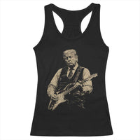 US Nation's Leader Playing Electic Rock Guitar Retro Vintage Racerback Tank Top