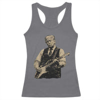 US Nation's Leader Playing Electic Rock Guitar Retro Vintage Racerback Tank Top