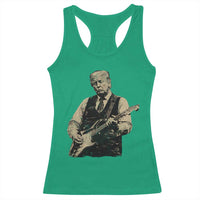 US Nation's Leader Playing Electic Rock Guitar Retro Vintage Racerback Tank Top