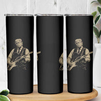 US Nation's Leader Playing Electic Rock Guitar Retro Vintage Skinny Tumbler