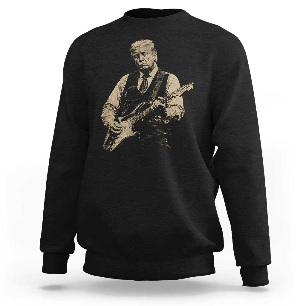 US Nation's Leader Playing Electic Rock Guitar Retro Vintage Sweatshirt