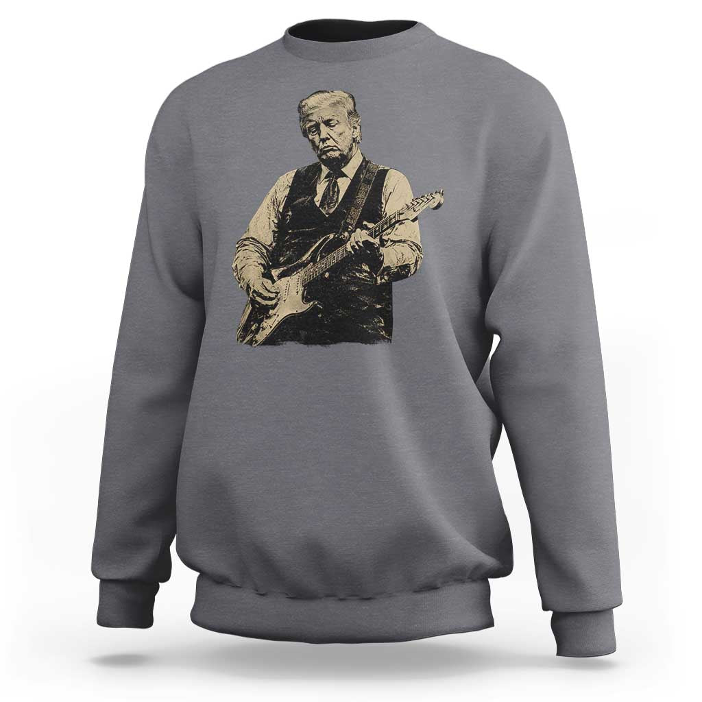 US Nation's Leader Playing Electic Rock Guitar Retro Vintage Sweatshirt