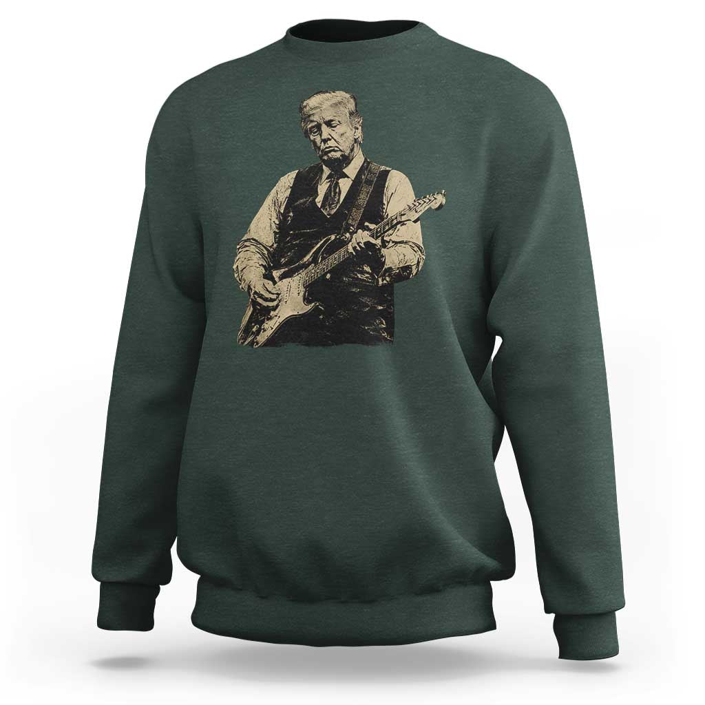 US Nation's Leader Playing Electic Rock Guitar Retro Vintage Sweatshirt