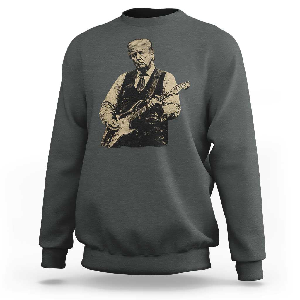 US Nation's Leader Playing Electic Rock Guitar Retro Vintage Sweatshirt