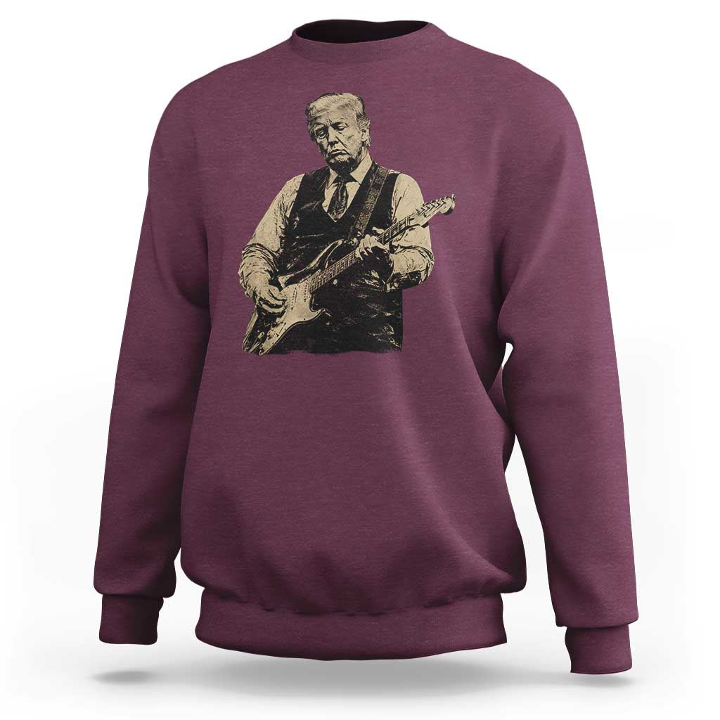 US Nation's Leader Playing Electic Rock Guitar Retro Vintage Sweatshirt