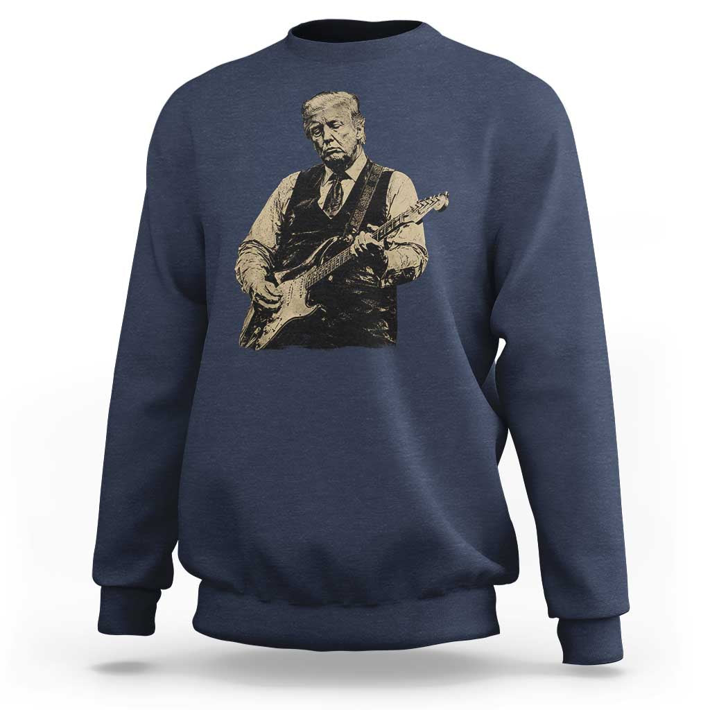 US Nation's Leader Playing Electic Rock Guitar Retro Vintage Sweatshirt