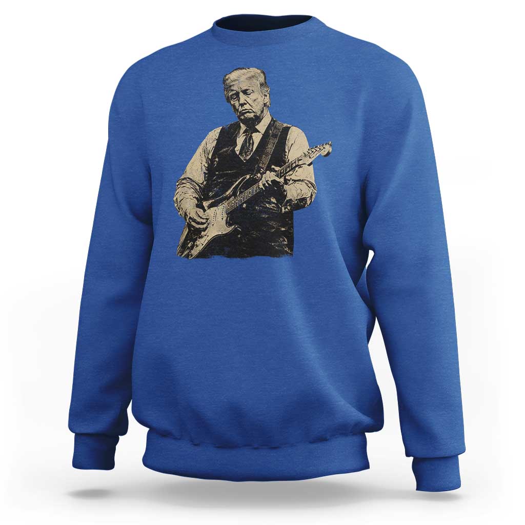 US Nation's Leader Playing Electic Rock Guitar Retro Vintage Sweatshirt