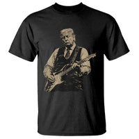 US Nation's Leader Playing Electic Rock Guitar Retro Vintage T Shirt