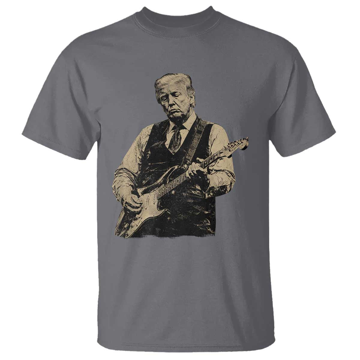 US Nation's Leader Playing Electic Rock Guitar Retro Vintage T Shirt