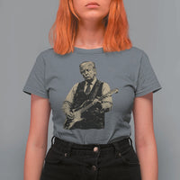 US Nation's Leader Playing Electic Rock Guitar Retro Vintage T Shirt For Women