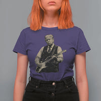 US Nation's Leader Playing Electic Rock Guitar Retro Vintage T Shirt For Women