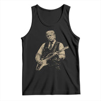 US Nation's Leader Playing Electic Rock Guitar Retro Vintage Tank Top