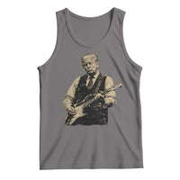 US Nation's Leader Playing Electic Rock Guitar Retro Vintage Tank Top