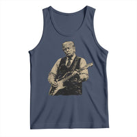 US Nation's Leader Playing Electic Rock Guitar Retro Vintage Tank Top