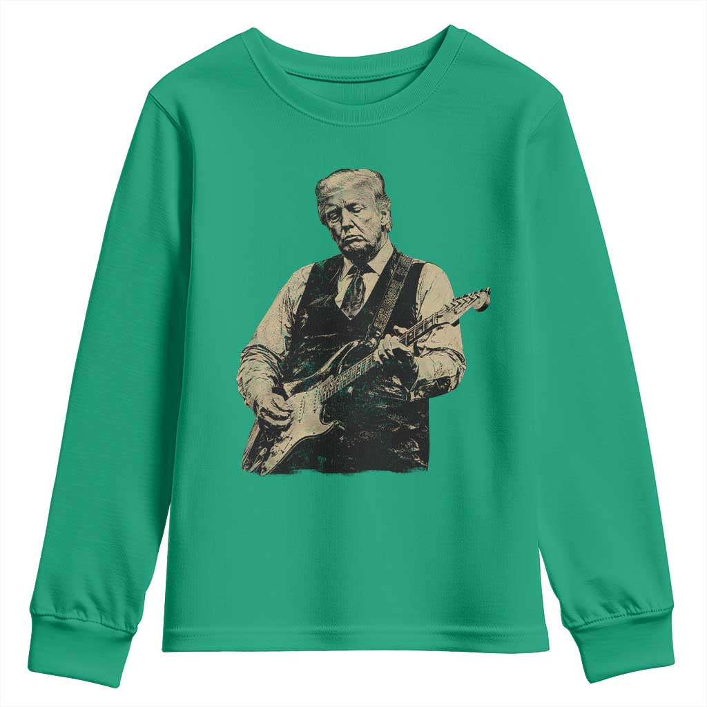 US Nation's Leader Playing Electic Rock Guitar Retro Vintage Youth Sweatshirt