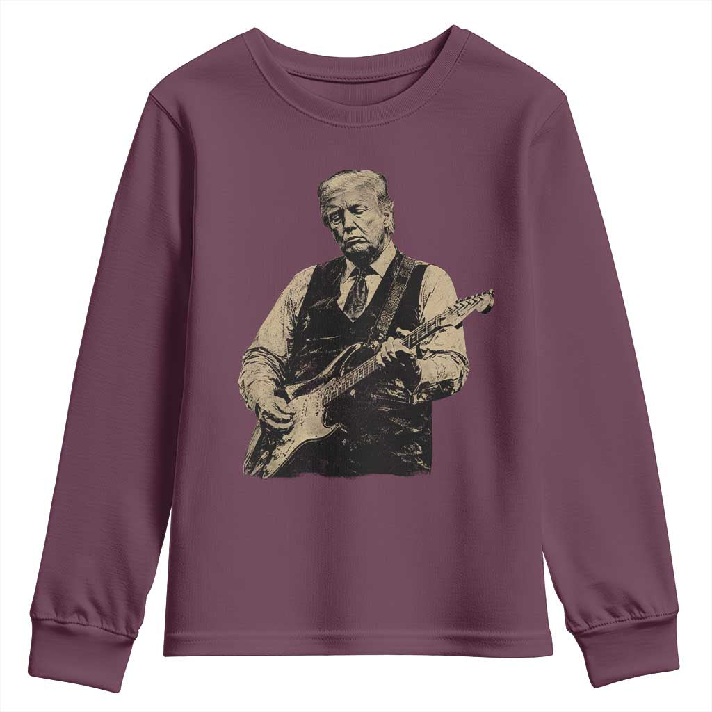 US Nation's Leader Playing Electic Rock Guitar Retro Vintage Youth Sweatshirt