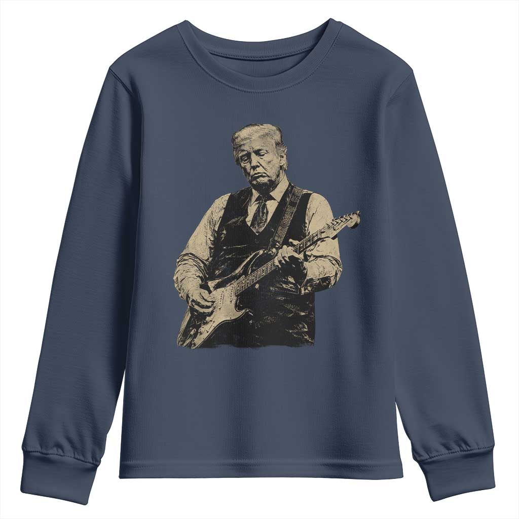US Nation's Leader Playing Electic Rock Guitar Retro Vintage Youth Sweatshirt
