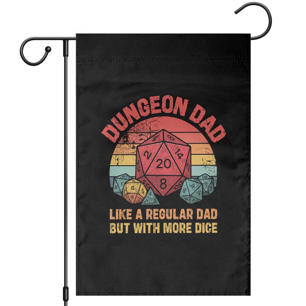 Dungeon Dad Like A Regular Dad But With More Dice Garden Flag RPG Father Gamer