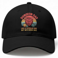 Dungeon Dad Like A Regular Dad But With More Dice Baseball Cap RPG Father Gamer