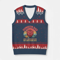 Dungeon Dad Like A Regular Dad But With More Dice V-Neck Knit Sweater Vest RPG Father Gamer