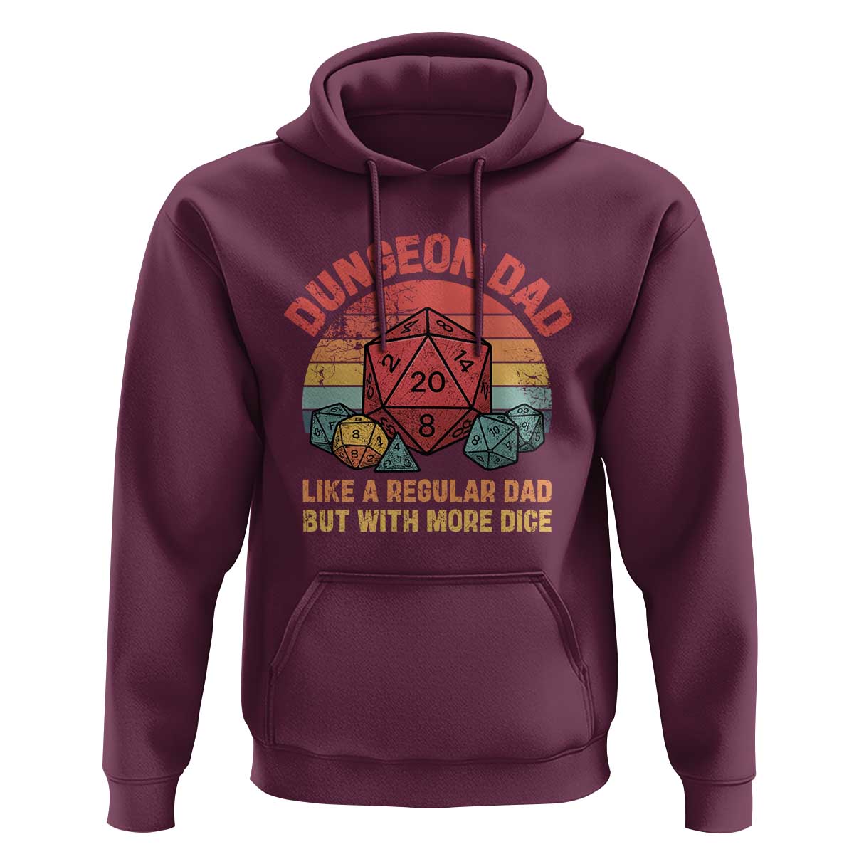 Dungeon Dad Like A Regular Dad But With More Dice Hoodie RPG Father Gamer