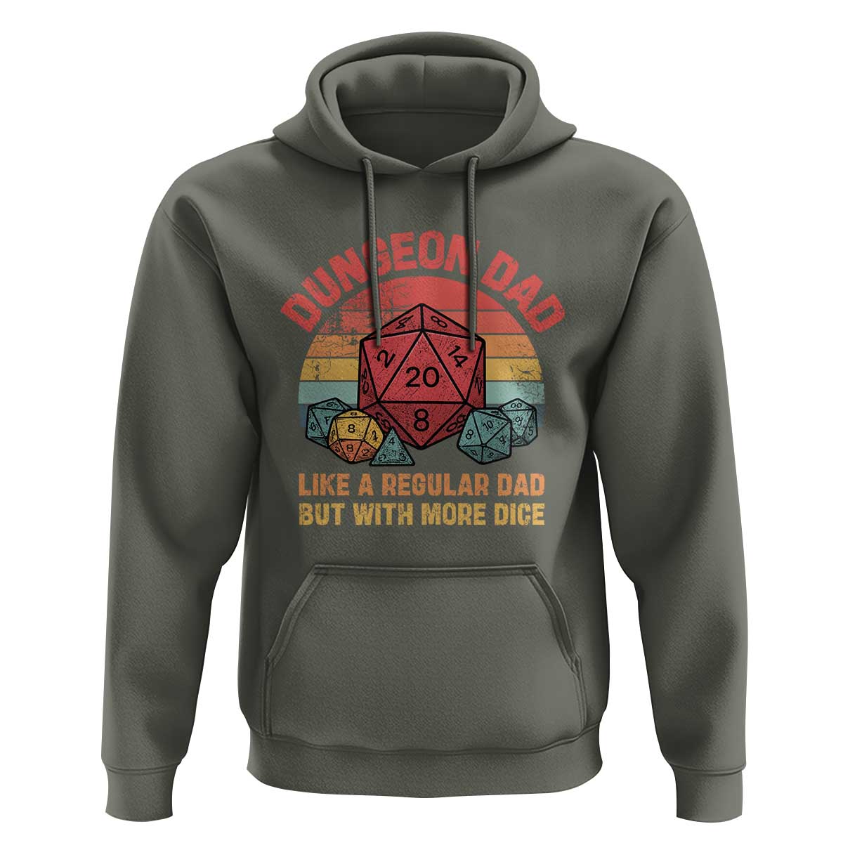 Dungeon Dad Like A Regular Dad But With More Dice Hoodie RPG Father Gamer