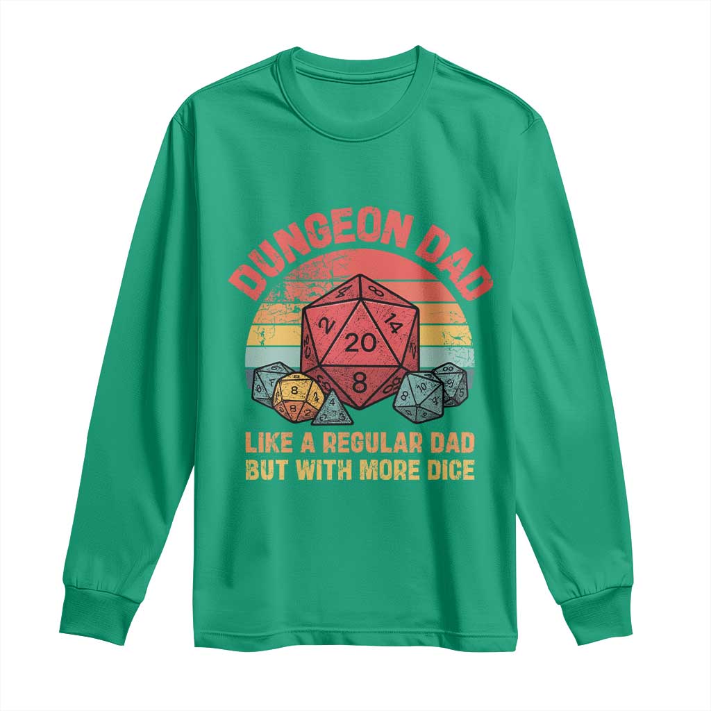 Dungeon Dad Like A Regular Dad But With More Dice Long Sleeve Shirt RPG Father Gamer