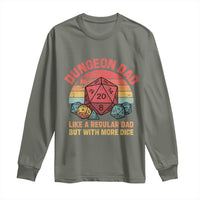 Dungeon Dad Like A Regular Dad But With More Dice Long Sleeve Shirt RPG Father Gamer