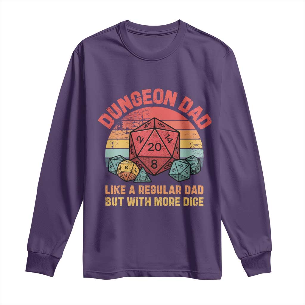 Dungeon Dad Like A Regular Dad But With More Dice Long Sleeve Shirt RPG Father Gamer
