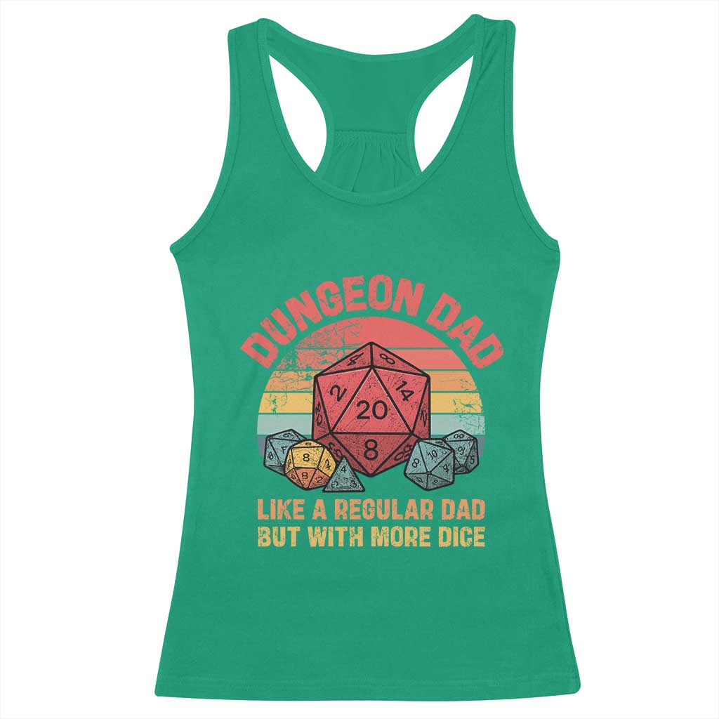 Dungeon Dad Like A Regular Dad But With More Dice Racerback Tank Top RPG Father Gamer