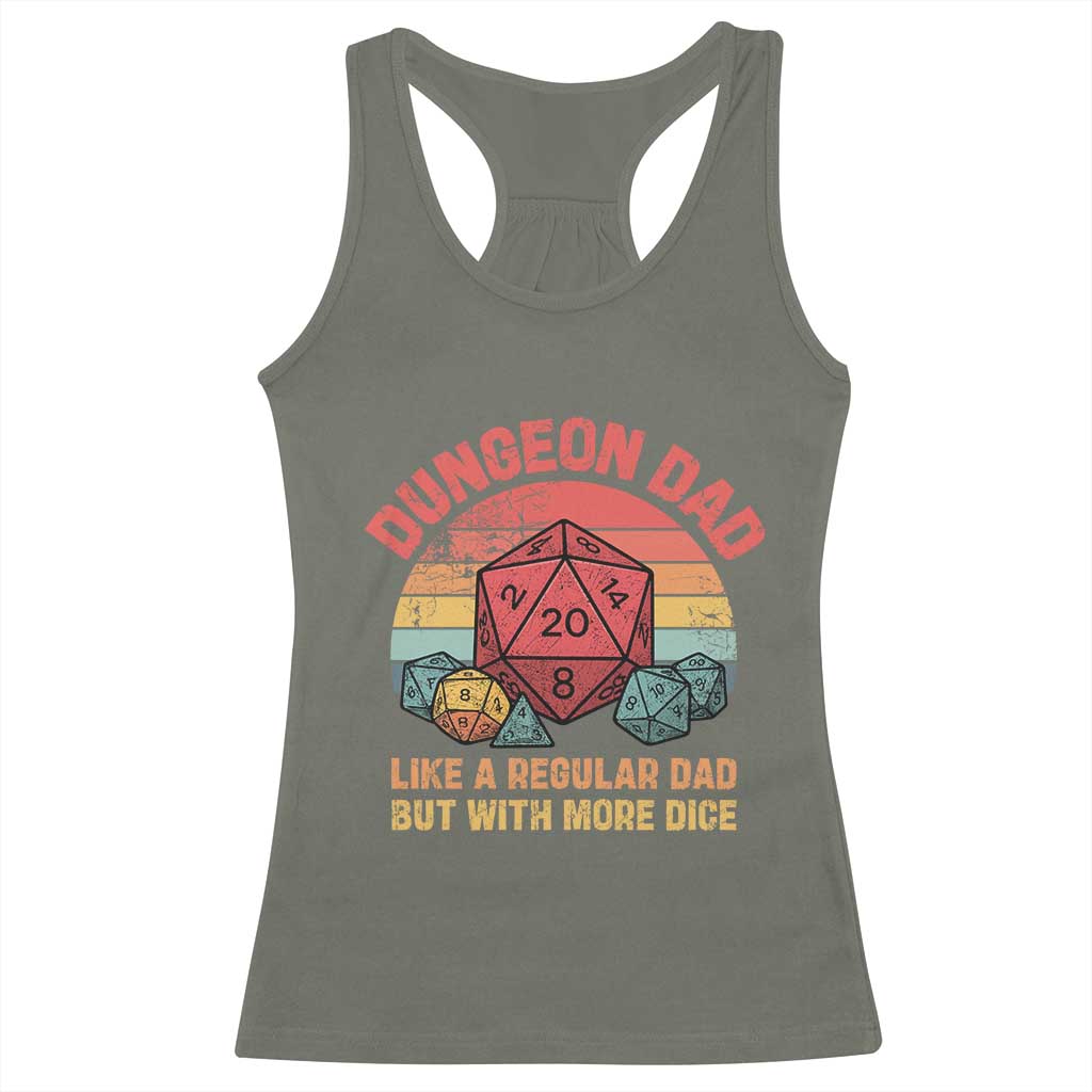 Dungeon Dad Like A Regular Dad But With More Dice Racerback Tank Top RPG Father Gamer