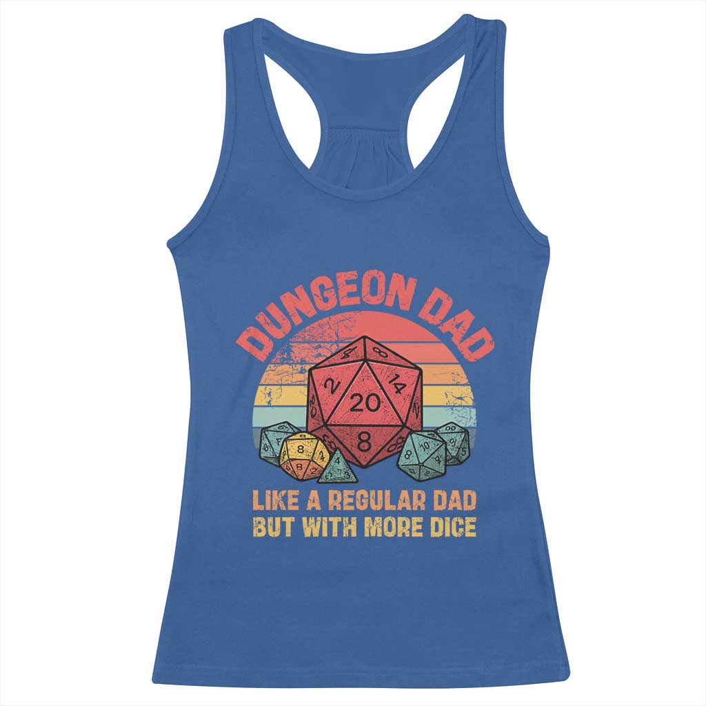 Dungeon Dad Like A Regular Dad But With More Dice Racerback Tank Top RPG Father Gamer