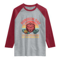 Dungeon Dad Like A Regular Dad But With More Dice Raglan Shirt RPG Father Gamer