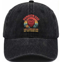 Dungeon Dad Like A Regular Dad But With More Dice Washed Cotton Baseball Cap RPG Father Gamer