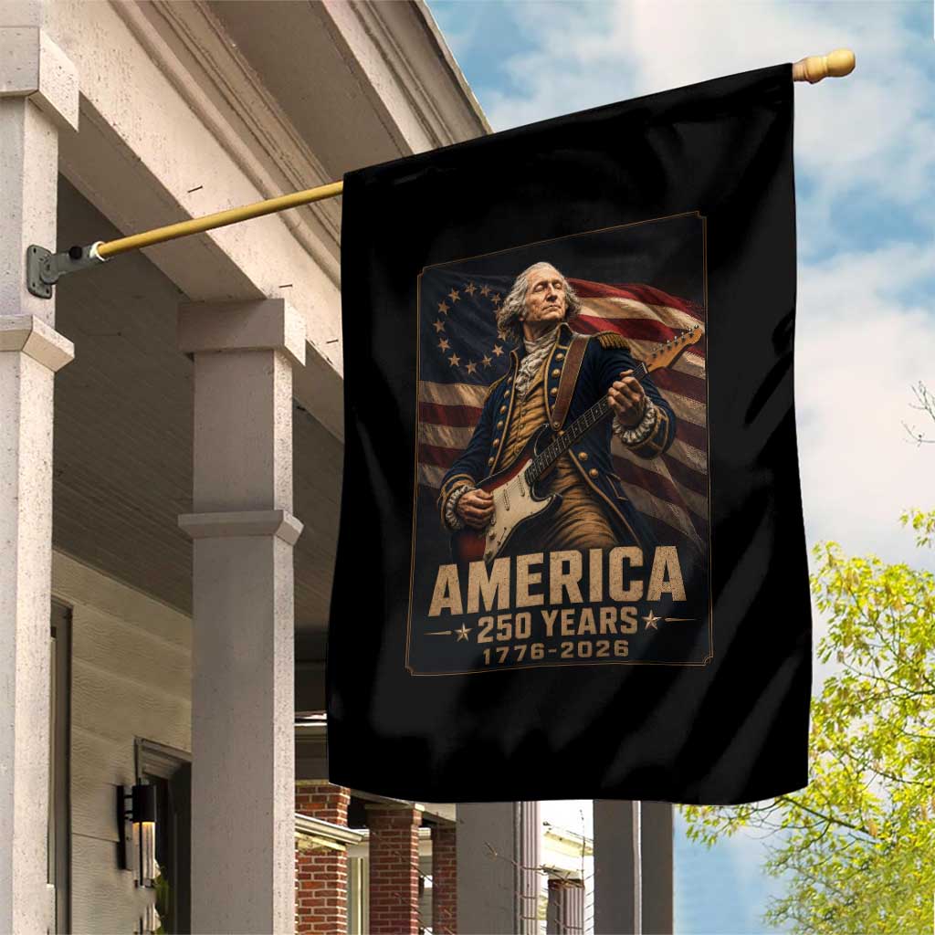 George Washington Playing Guitar USA 250th Anniversary Vintage 4th of July Garden Flag