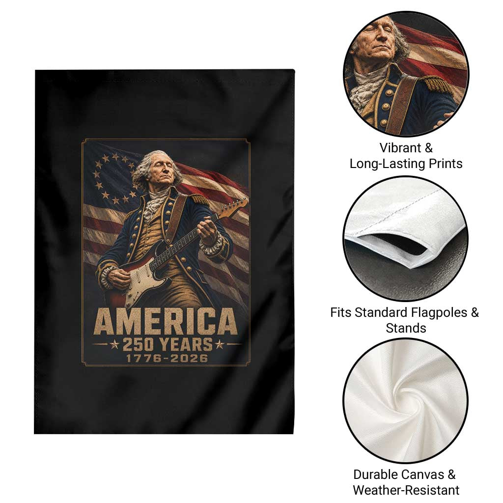 George Washington Playing Guitar USA 250th Anniversary Vintage 4th of July Garden Flag