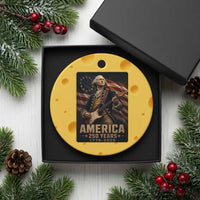 George Washington Playing Guitar USA 250th Anniversary Vintage 4th of July Ceramic Ornament