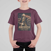 George Washington Playing Guitar USA 250th Anniversary Vintage 4th of July T Shirt For Kid